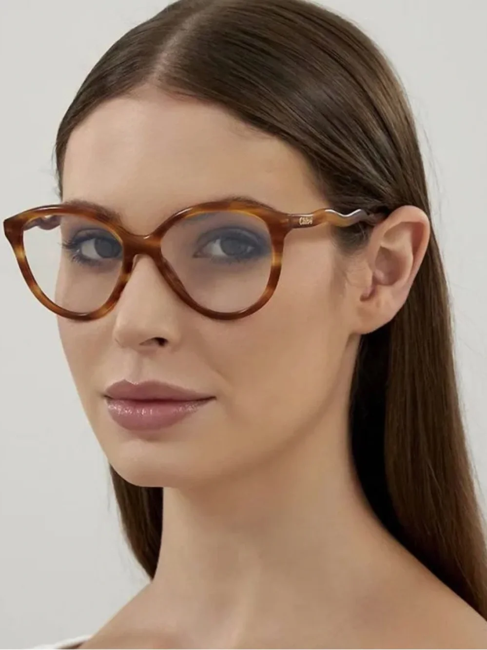 Chloe Tortoiseshell Wave-Arm Eyeglasses - Blonde Havana - Picture 5 of 12